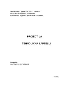 Proiect Tehnologia Laptelui - Pagina 1