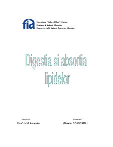 Digestia și Absortia Lipidelor - Pagina 1
