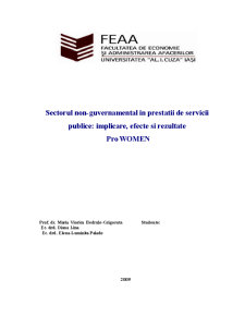 Sectorul non-guvernamental în prestații de servicii publice - implicare, efecte și rezultate pro women - Pagina 1