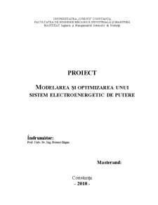 Modelarea și Optimizarea unui Sistem Electroenergetic de Putere - Pagina 1