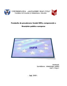 Fondurile de preaderare - fondul ISPA, componentă a finanțelor publice europene - Pagina 1