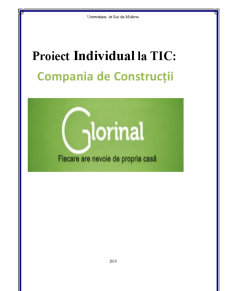Proiect individual la TIC - compania de construcții Glorinal - Pagina 1