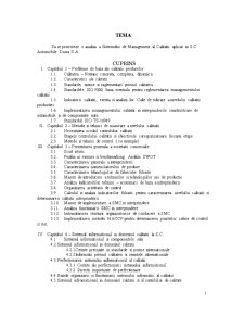 Analiza sistemului de management al calității aplicat în SC Automobile Dacia SA - Pagina 1