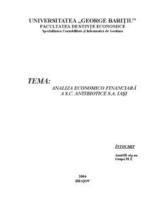 Analiza economico-financiară a SC Antibiotice SA Iași - Pagina 1