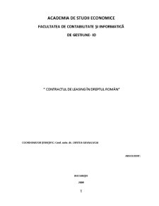 Contractul de Leasing în Dreptul Român - Pagina 1