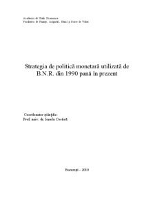 Strategia de politică monetară utilizată de BNR din 1990 până în prezent - Pagina 1