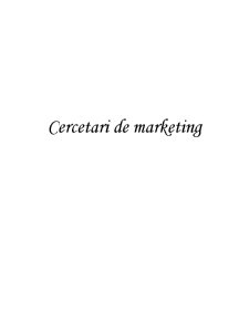 Cercetări marketing - Pagina 1