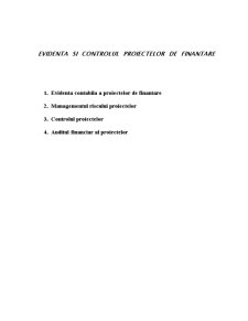 Eviden'a și controlul proiectelor de finanțare - Pagina 1