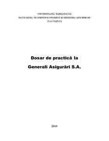 Proiect de practică la Generali Asigurări - Pagina 1