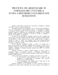 Procesul de armonizare și normalizare contabilă - etapă a reformei contabilității românești - Pagina 1