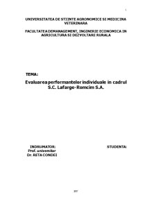 Evaluarea performanțelor individuale în cadrul SC Lafarge-Romcim SA - Pagina 2