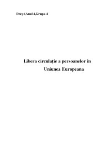 Libera Circulație a Persoanelor în Uniunea Europeana - Pagina 1