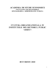 Cultura organizațională în instituțiile din sectorul public - Pagina 1