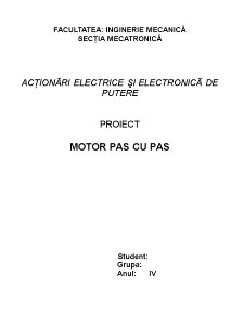 Acționări electrice și electronică de putere - motor pas cu pas - Pagina 1