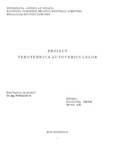Proiect terotehnica autovehiculelor - Pagina 1