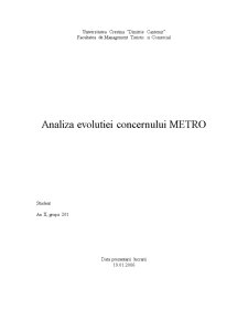 Analiza evoluției concernului METRO - Pagina 1