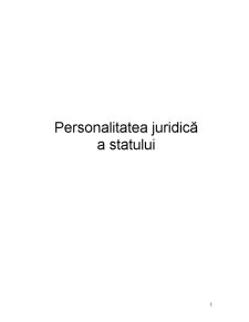 Personalitatea Juridică a Statului - Pagina 1