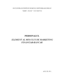 Element al Mix-ului de Marketing Financiar-Bancar - Pagina 1