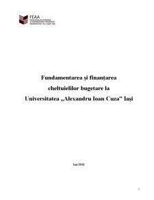 Fundamentarea și Finanțarea Cheltuielilor Bugetare la Universitatea Alexandru Ioan Cuza Iași - Pagina 1