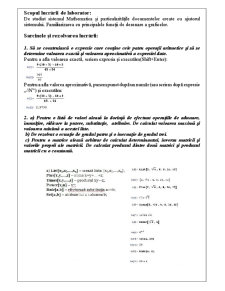 Familiarizarea cu pachetul mathematica - efectuarea calculelor și construirea graficelor funcțiilor cu o variabilă și două variabile cu ajutorul funcțiilor pachetului mathematica - Pagina 2