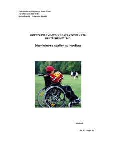 Drepturile Omului și Strategii Anti-Discriminatorii - Discriminarea Copiilor cu Handicap - Pagina 1