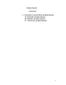 Conceptul și Caracteristicile Gestiunii Bancare - Pagina 1