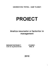 Analiza Resurselor și Factorilor în Management - Pagina 1