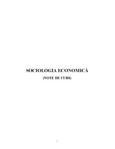 Sociologia Economică - Pagina 1