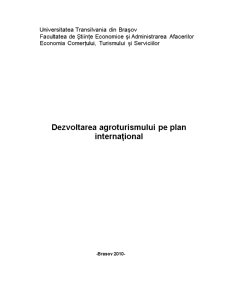Dezvoltarea Agroturismului pe Plan Internațional - Pagina 1