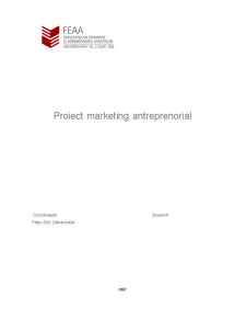 Proiect la Marketing Antreprenorial - Pagina 1