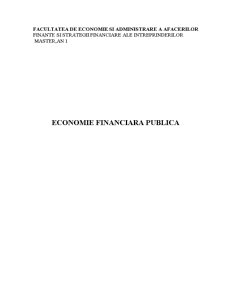Economie financiară publică - Pagina 1