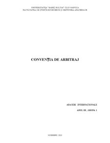 Convenția de Arbitraj - Pagina 1