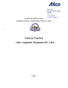 Caiet de practică - Alico Asigurări România - AIG Life - Pagina 1