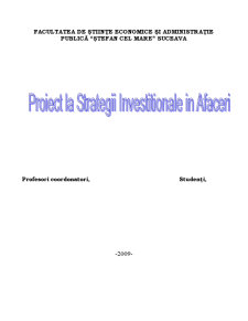 Proiect la strategii investiționale în afaceri SC Glasscom SRL - Pagina 1