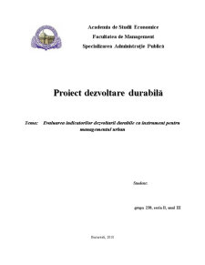 Evaluarea indicatorilor dezvoltării durabile ca instrument pentru managementul urban - Pagina 1