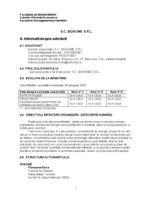 Managementul Proiectelor - SC Biohome SRL - Pagina 1