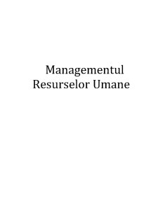 Managementul Resurselor Umane - Pagina 1