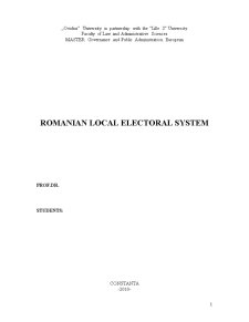 Romanian Local Electoral System - Pagina 1