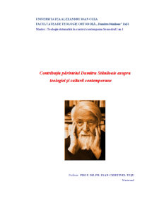 Contribuția Părintelui Dumitru Stăniloaie Asupra Teologiei și Culturii Contemporane - Pagina 1