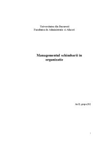 Managementul schimbării în organizație - Pagina 1