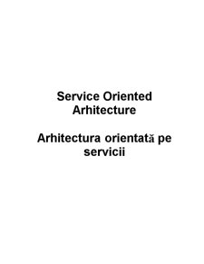 Arhitectura Orientată pe Servicii - Pagina 1