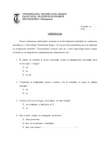Evidențierea Deficiențelor Existente la Nivelul Implicării Studenților în Conducerea Facultății și a Universității - Pagina 1
