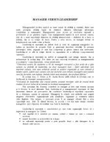 Manager Versus Leadership - Pagina 1