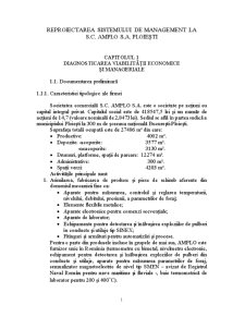 Reproiectarea sistemului de management la SC Amplo SA Ploiești - Pagina 1