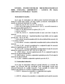 Studiul Instrucțiunilor Microprocesorului I8080 - Pagina 1