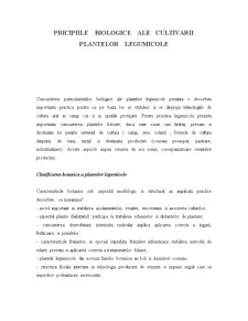 Principiile biologice ale cultivării plantelor legumicole - Pagina 1