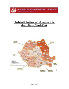 Poziția județului Cluj-Napoca în cadrul regiunii de nord-vest - Pagina 1
