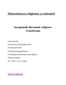 Începuturile literaturii religioase Transilvania - Pagina 1