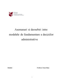 Asemănări și deosebiri între modelele de fundamentare a deciziilor administrative - Pagina 1