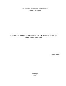 Evoluția Structurii Situațiilor Financiare în Perioada 2001-2009 - Pagina 1